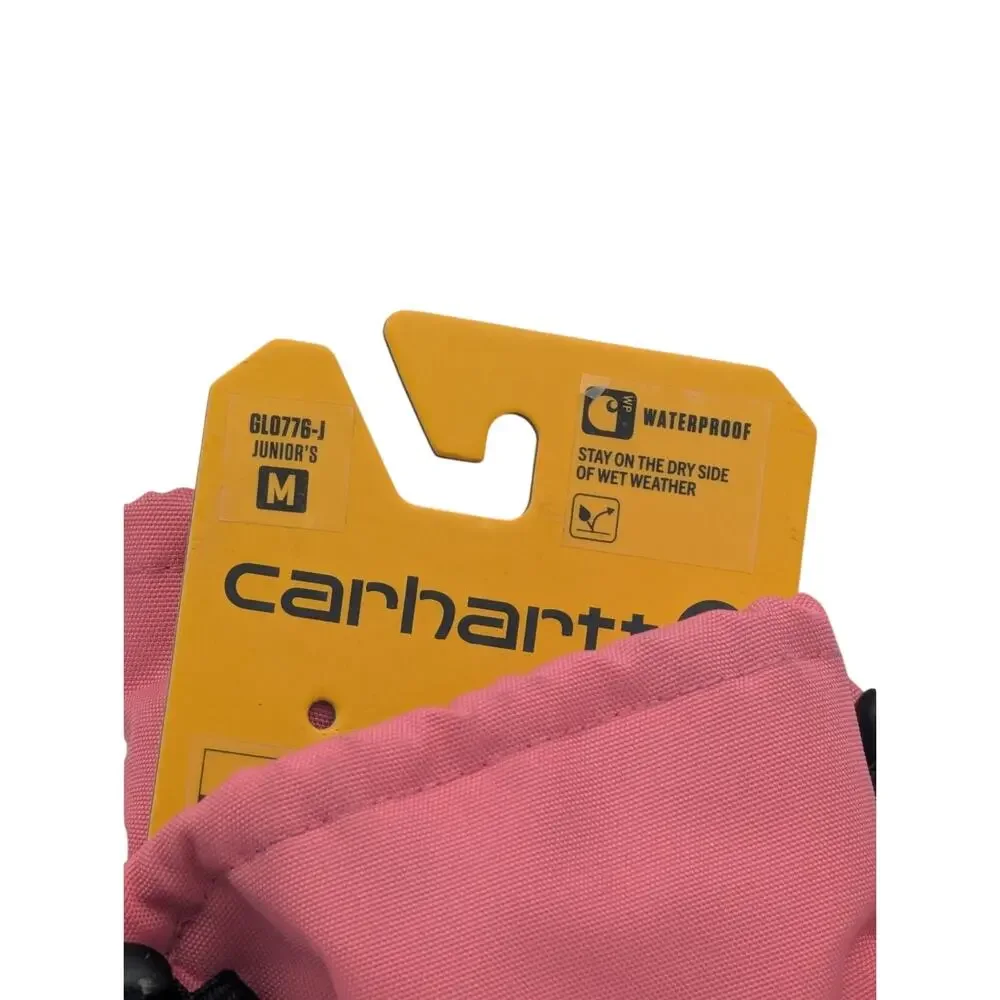 Carhartt Youth Girls Size Medium Waterproof Insulated Gloves Pink/Black New